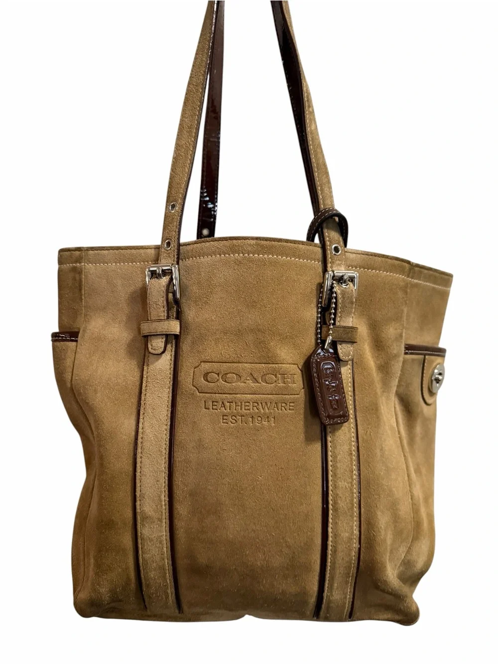 Coach Y2K Suede Hampton Tote Bag